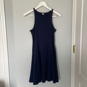 Navy dress with racer back straps